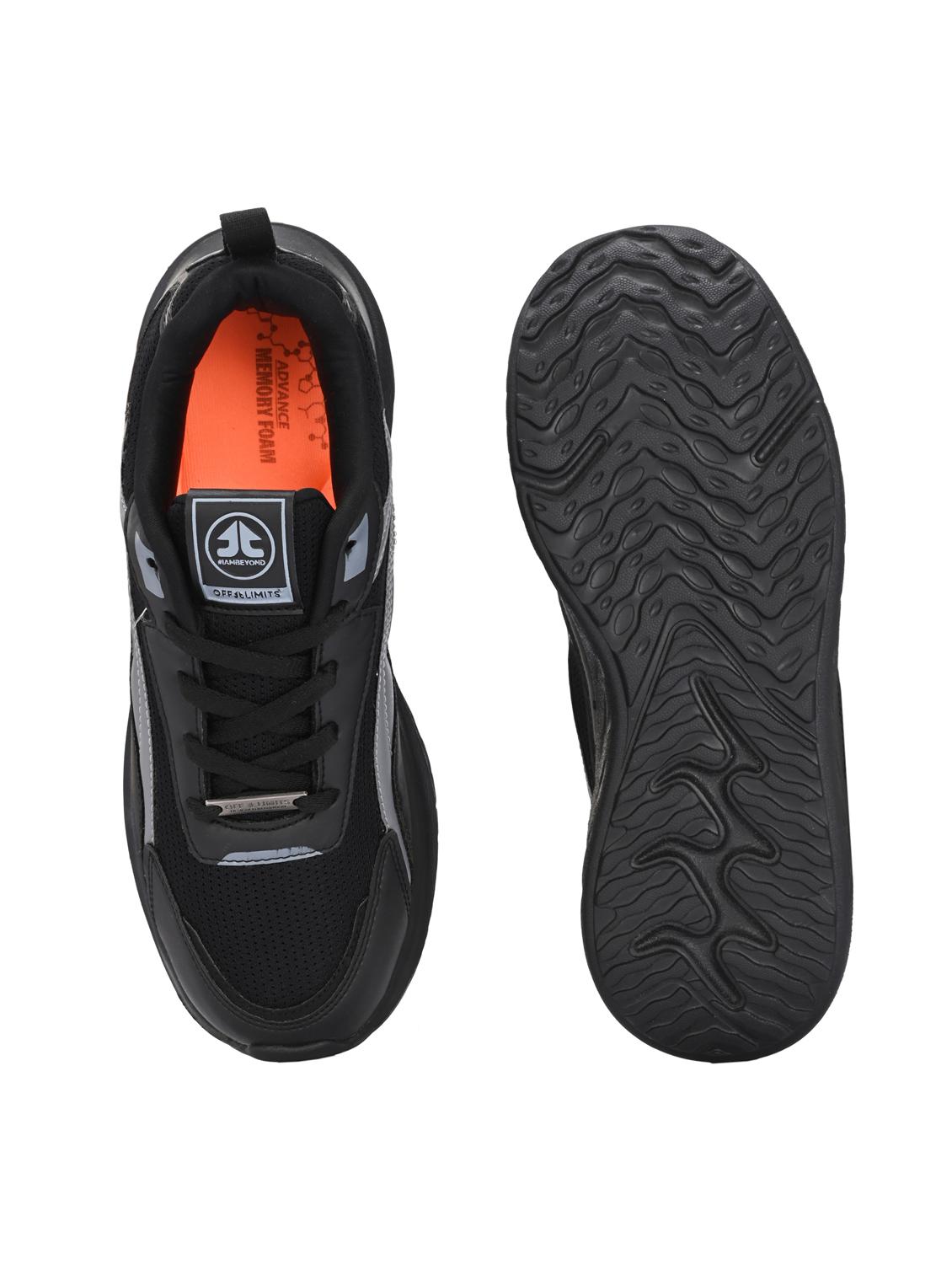 men solid black sport shoe - 22020667 - Standard Image - 4