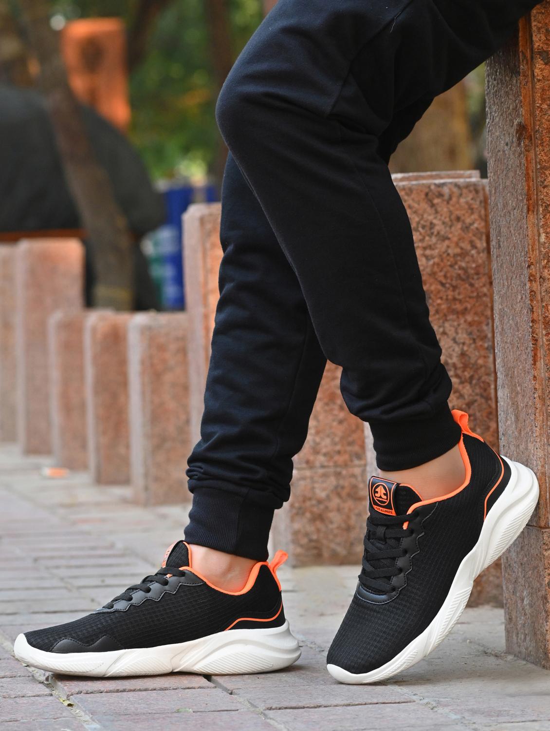 men solid lace up black sport shoe - 22020673 -  Standard Image - 1