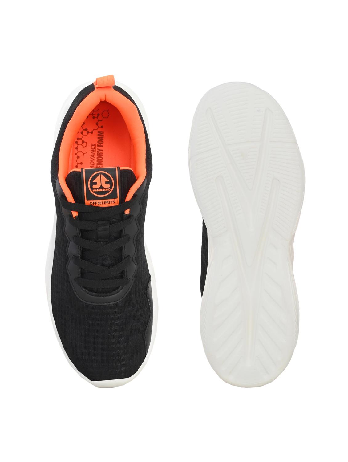 men solid lace up black sport shoe - 22020673 - Standard Image - 4