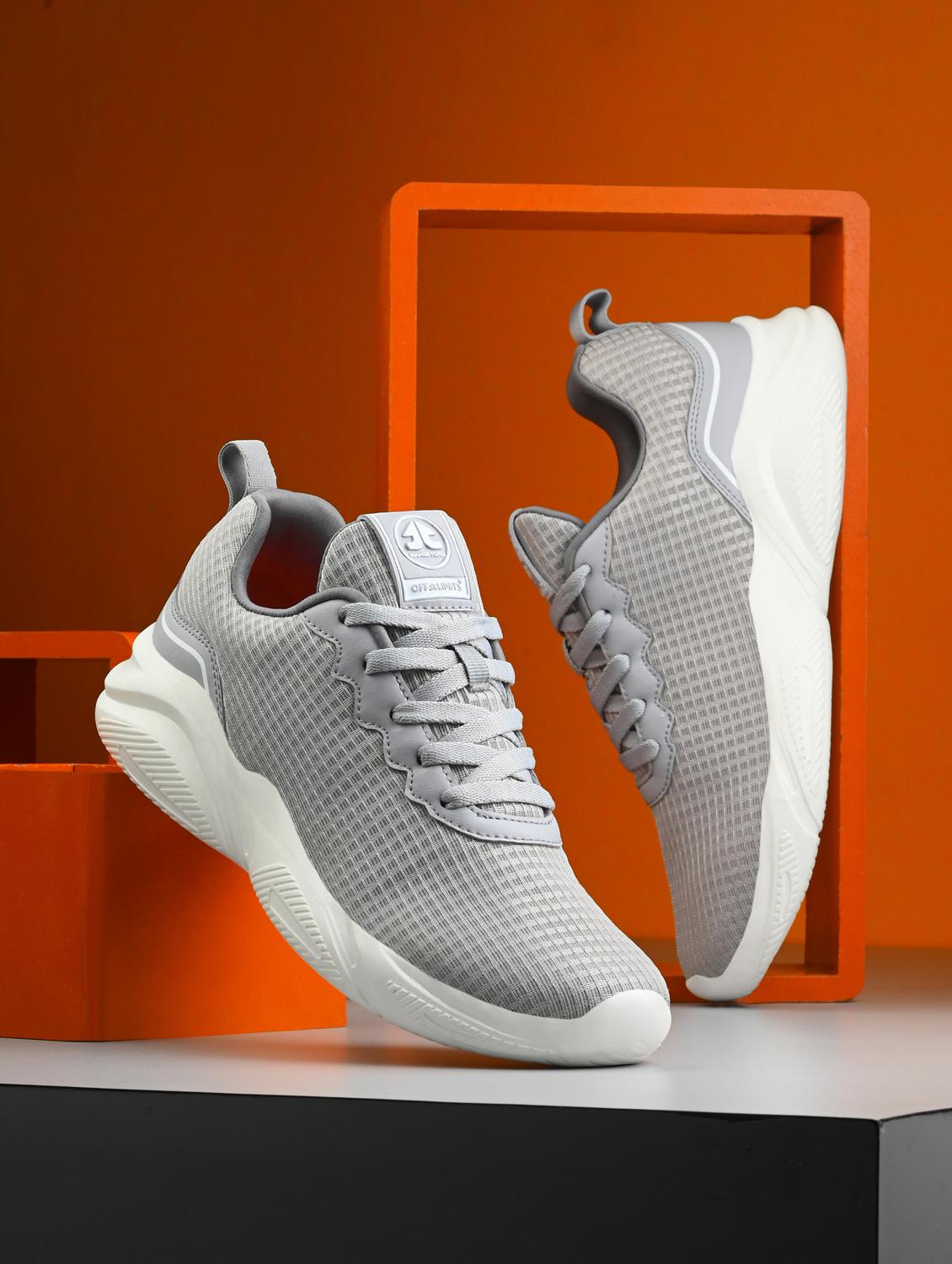 men solid lace up grey sport shoe - 22020675 -  Zoom Image - 0