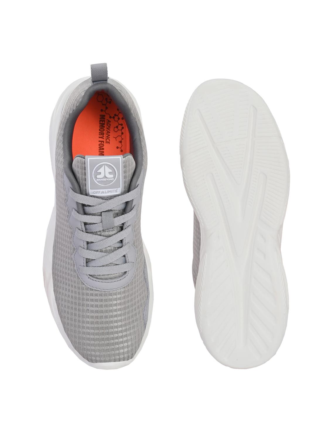 men solid lace up grey sport shoe - 22020675 - Standard Image - 4