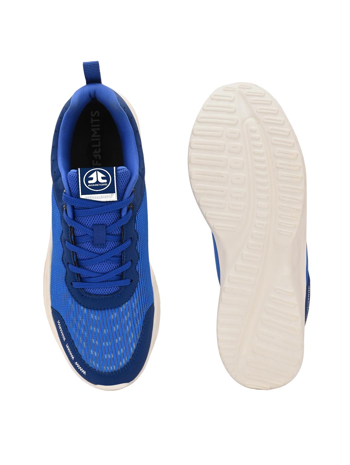 men solid lace up blue sport shoe - 22020679 - Standard Image - 4