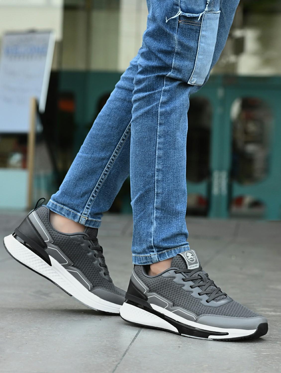 men grey lace up sport shoe - 22020687 - Standard Image - 1