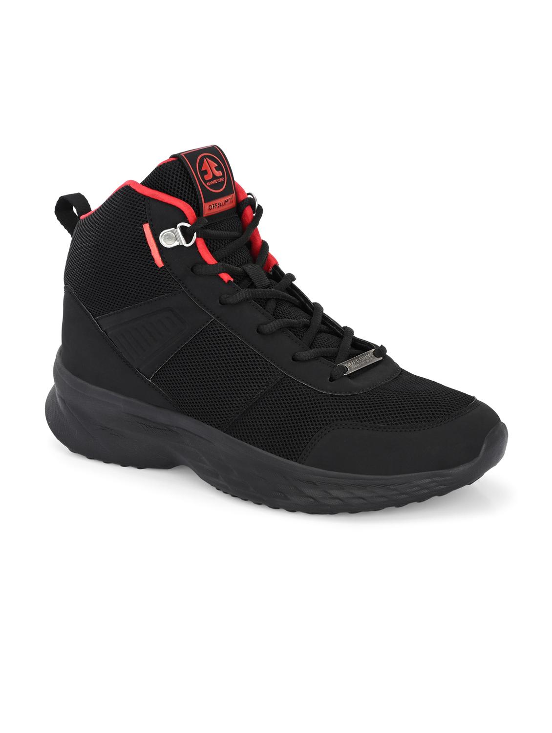 men black lace up high ankle sneaker - 22020700 -  Standard Image - 1