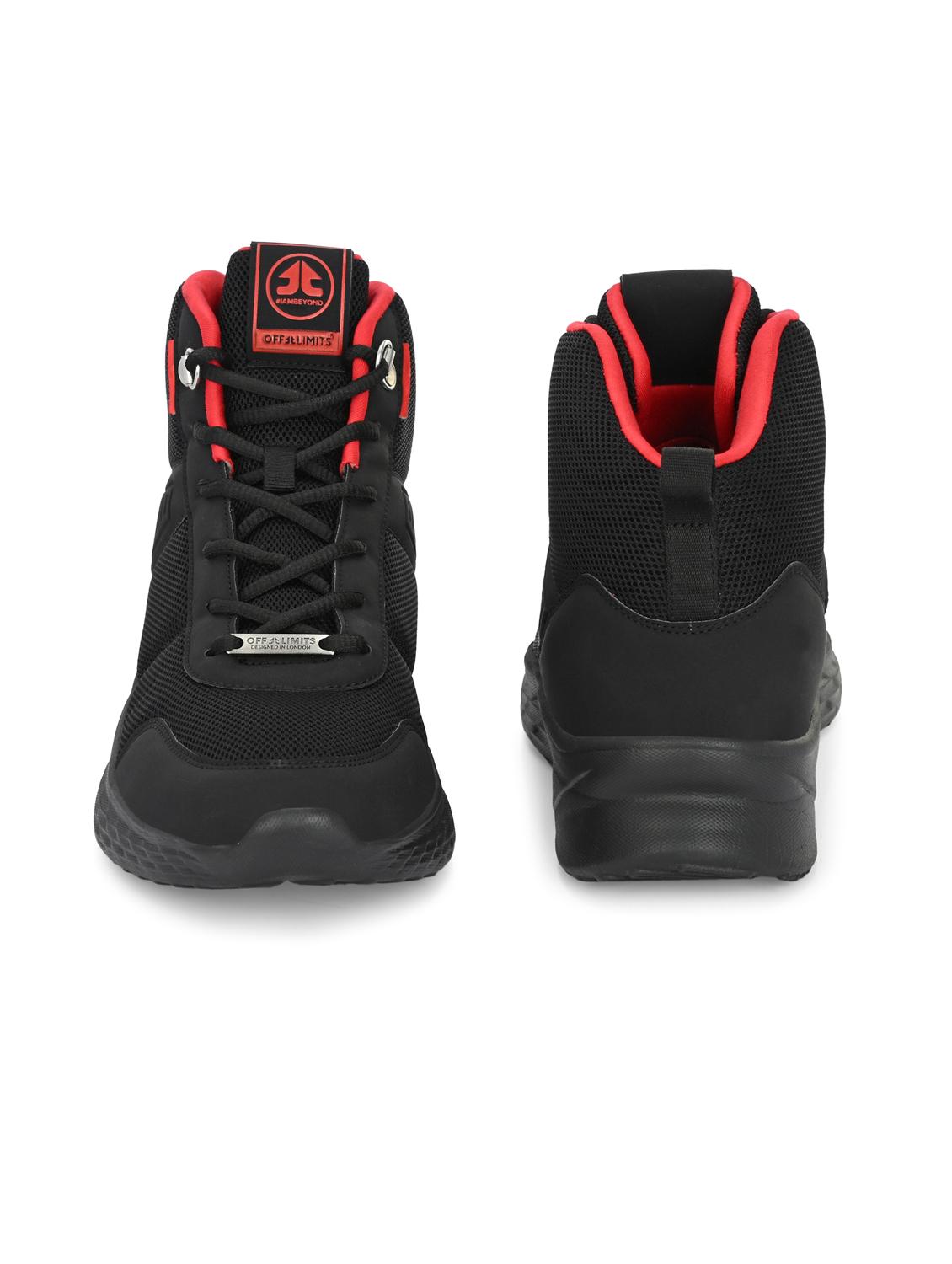 men black lace up high ankle sneaker - 22020700 - Standard Image - 4