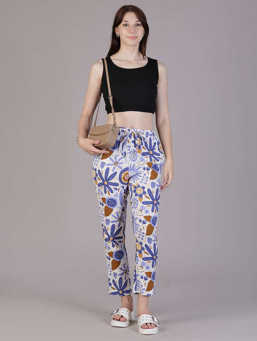 women printed mid rise loungewear pajama - 22020751 -  Standard Image - 4