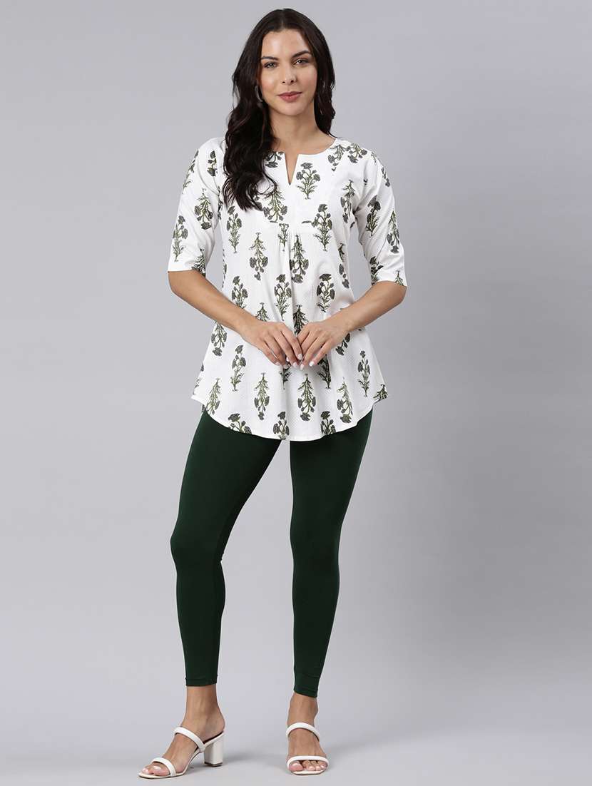 women printed notch neck collar a-line tunic - 22020912 -  Standard Image - 6