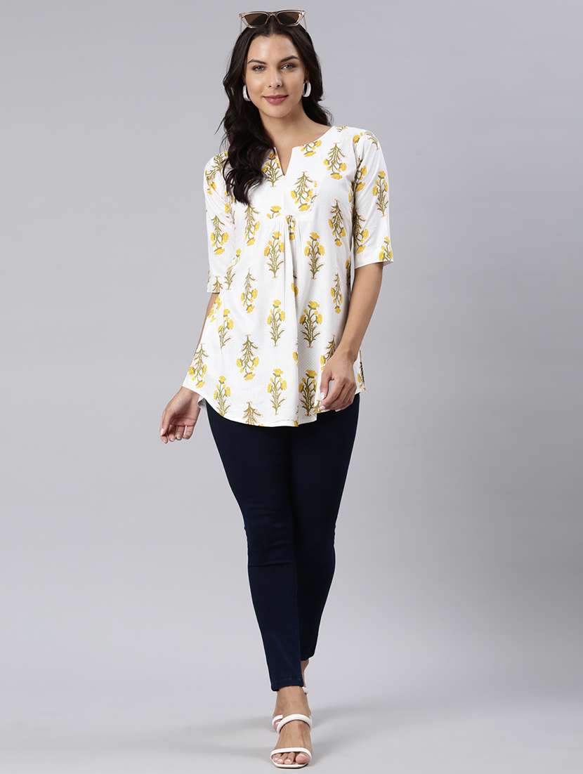 white cotton aline tunic - 22020914 - Standard Image - 6