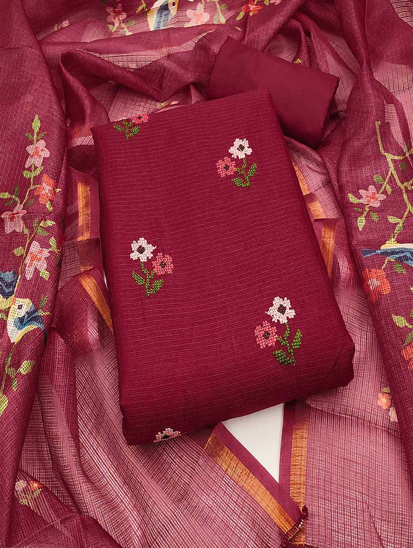 women floral embroidered unstitched suit set
