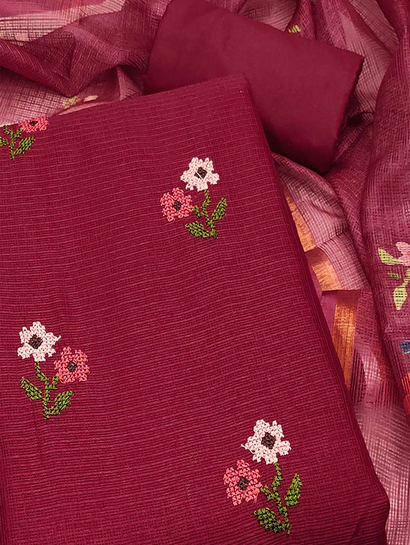 women floral embroidered unstitched suit set - 22021442 -  Standard Image - 1