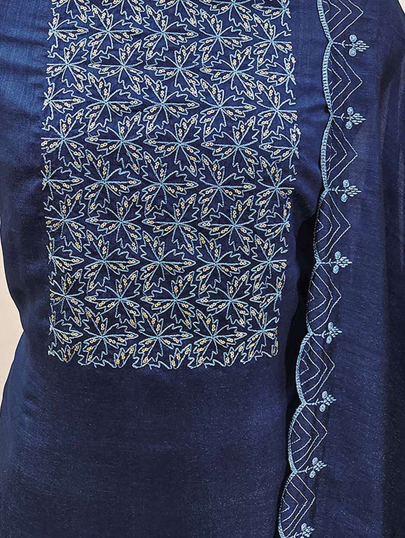 women solid with work unstitched suit set - 22021580 -  Standard Image - 1