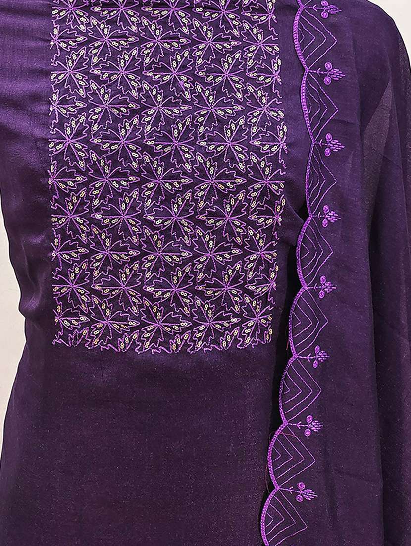 women solid with work unstitched suit set - 22021583 -  Standard Image - 1