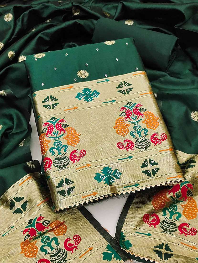 women self design unstitched suit set
