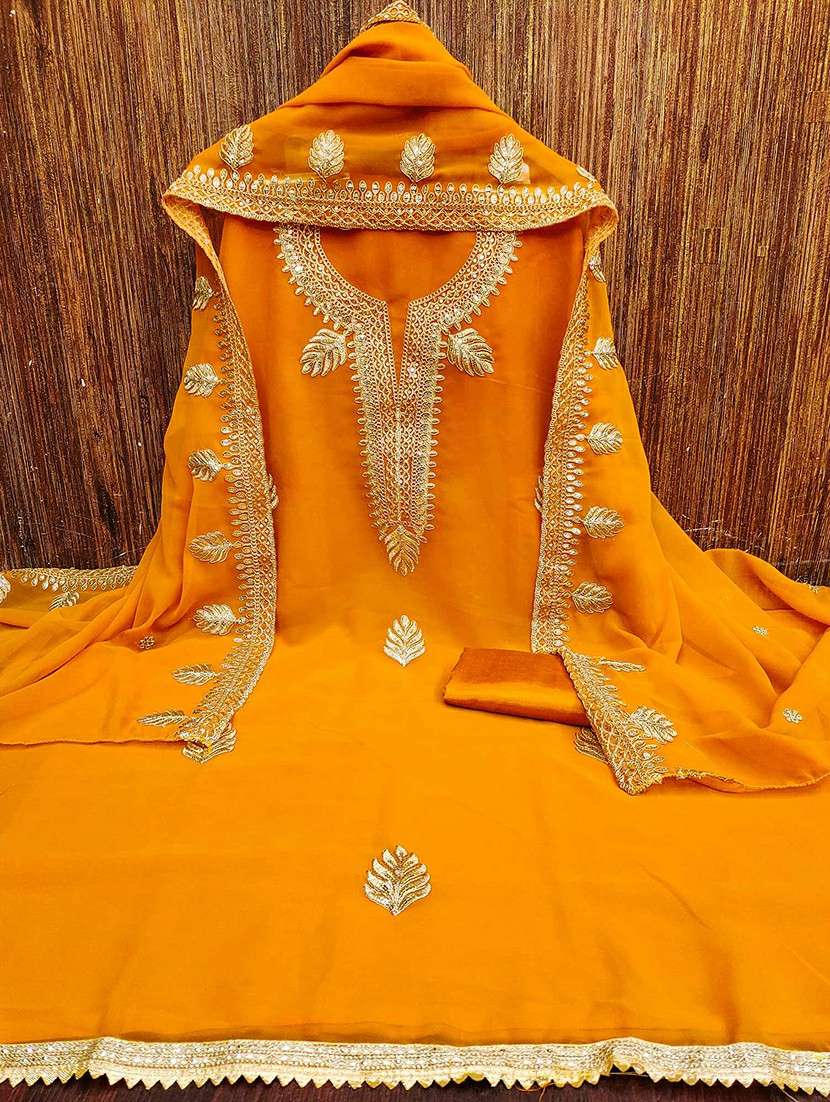 women solid with work unstitched suit set - 22021628 -  Standard Image - 1