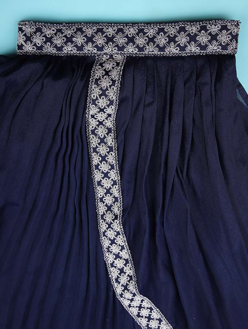 girls embroidered lehenga choli with dupatta set - 22022053 -  Standard Image - 4