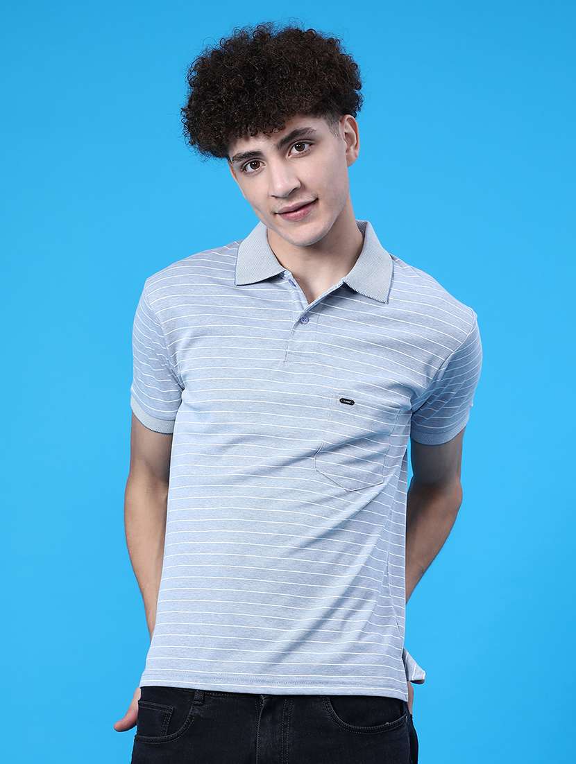 men striped short sleeve regular fit polo t-shirt - 22022136 -  Standard Image - 1