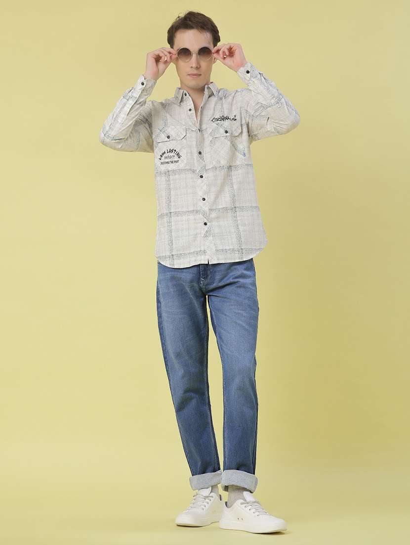 men checkered long sleeve regular fit casual shirt - 22022183 -  Standard Image - 4