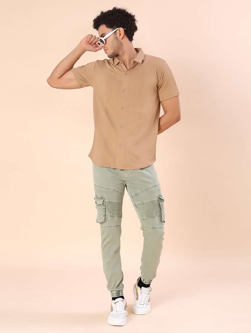 men self design short sleeve regular fit casual shirt - 22022224 -  Standard Image - 4