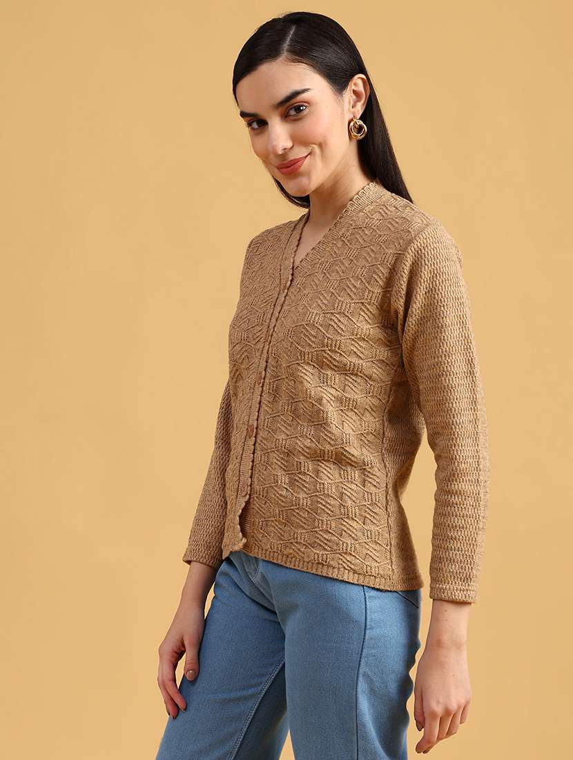 women self designed long sleeve cardigan - 22022248 -  Standard Image - 1