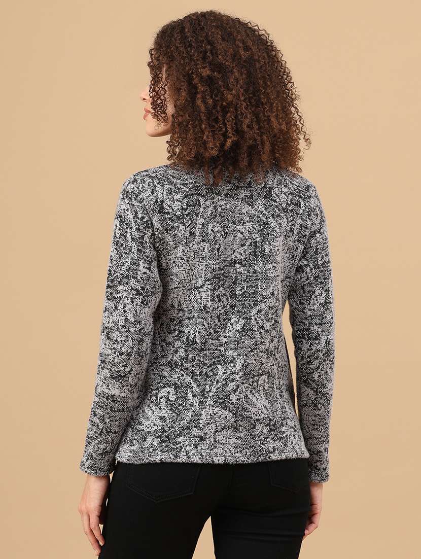 women self design long sleeve cardigan - 22022249 -  Standard Image - 4