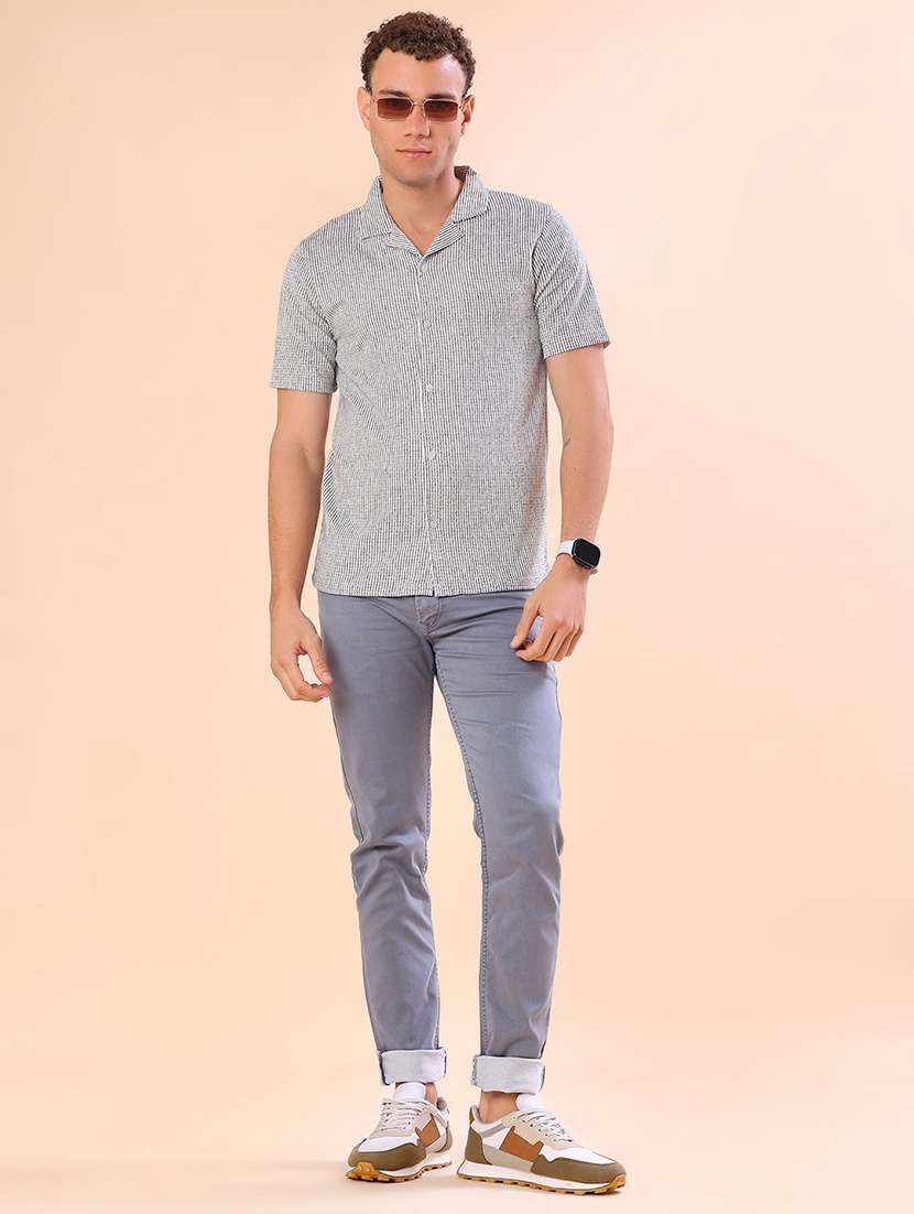 men self design short sleeve regular fit casual shirt - 22022259 -  Standard Image - 4