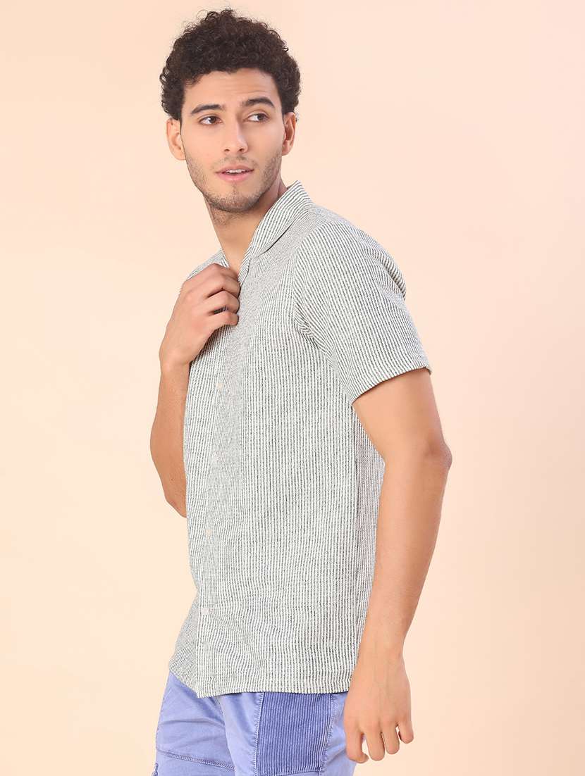 men self design short sleeve regular fit casual shirt - 22022260 -  Standard Image - 1