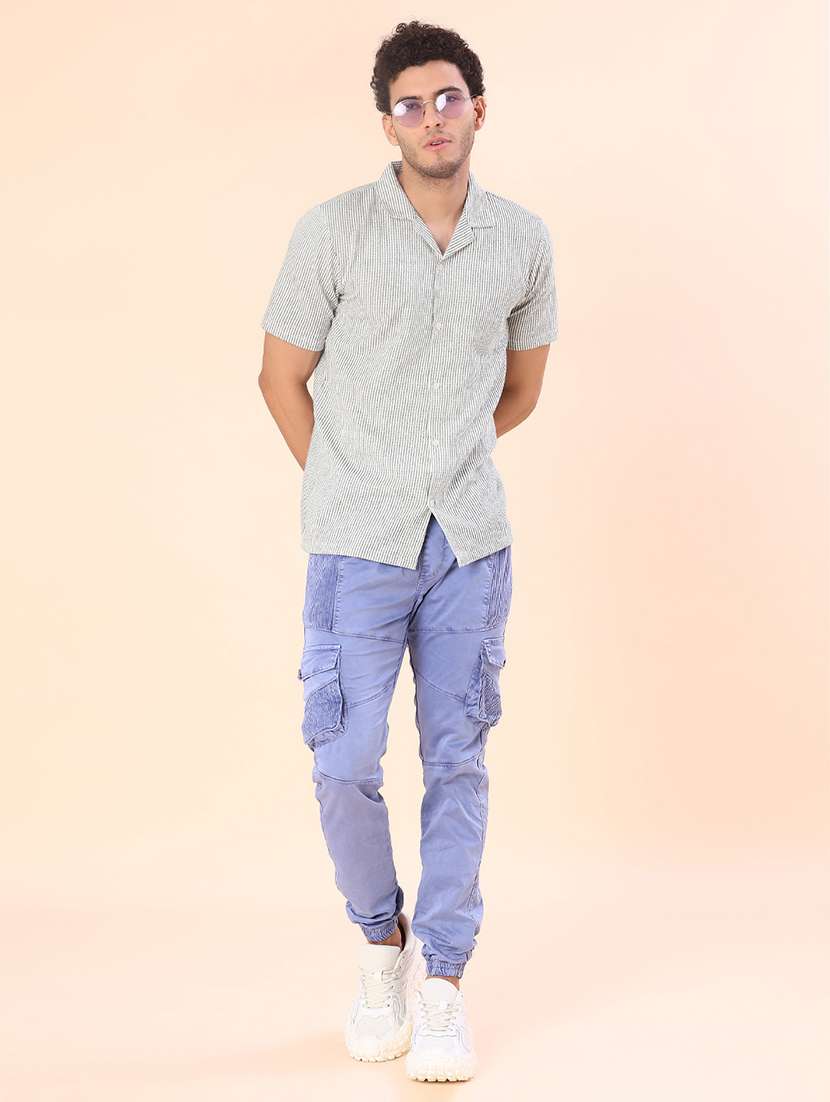 men self design short sleeve regular fit casual shirt - 22022260 -  Standard Image - 4