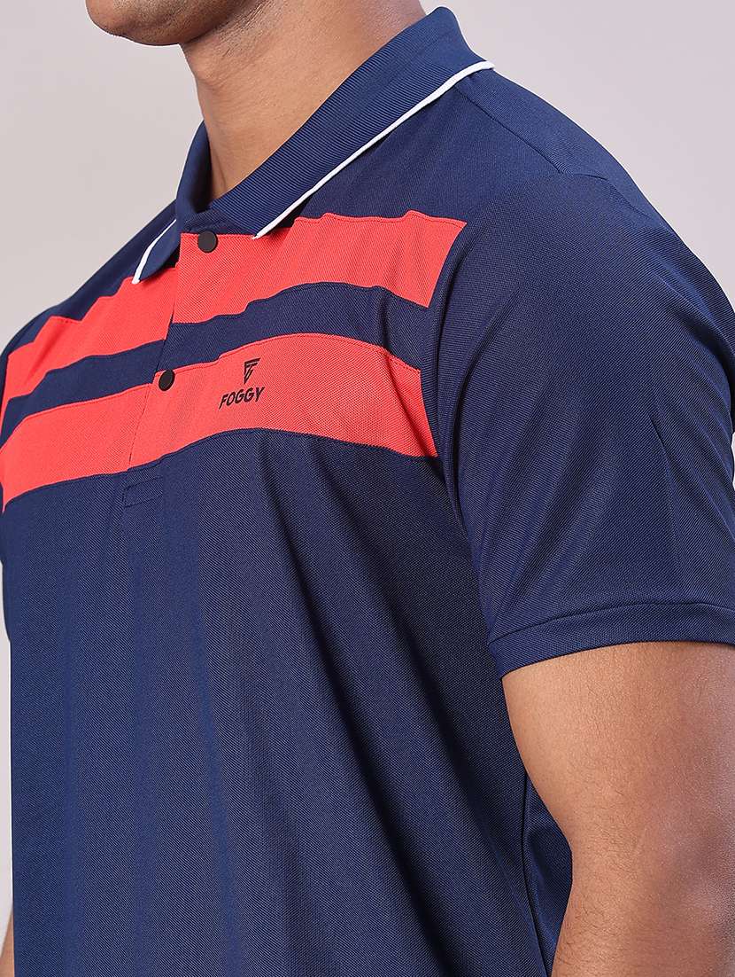 men striped short sleeve regular fit polo t-shirt - 22022275 -  Standard Image - 4