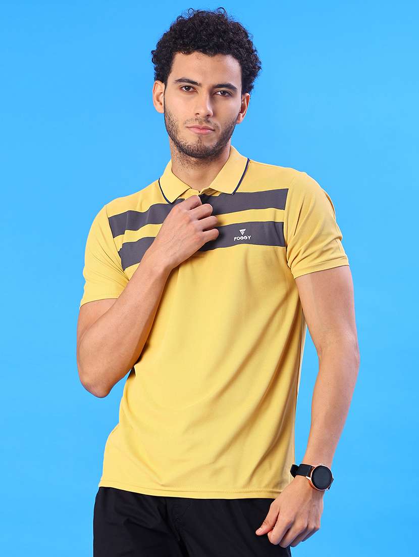 men striped short sleeve regular fit polo t-shirt - 22022280 -  Standard Image - 1