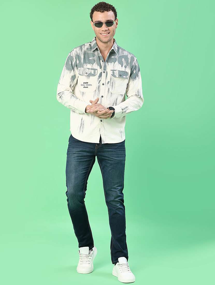 men printed long sleeve regular fit casual shirt - 22022289 -  Standard Image - 4