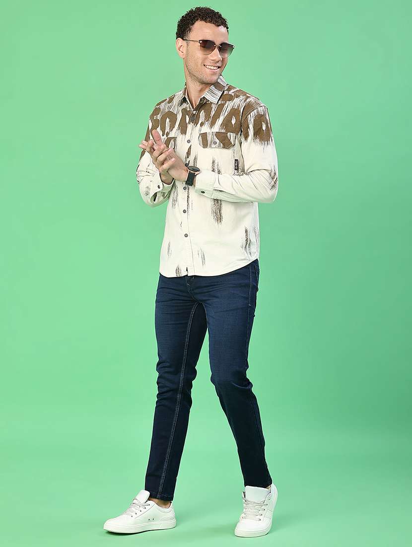 men printed long sleeve regular fit casual shirt - 22022290 -  Standard Image - 4