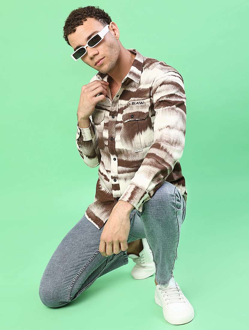 men printed long sleeve regular fit casual shirt - 22022293 -  Standard Image - 4