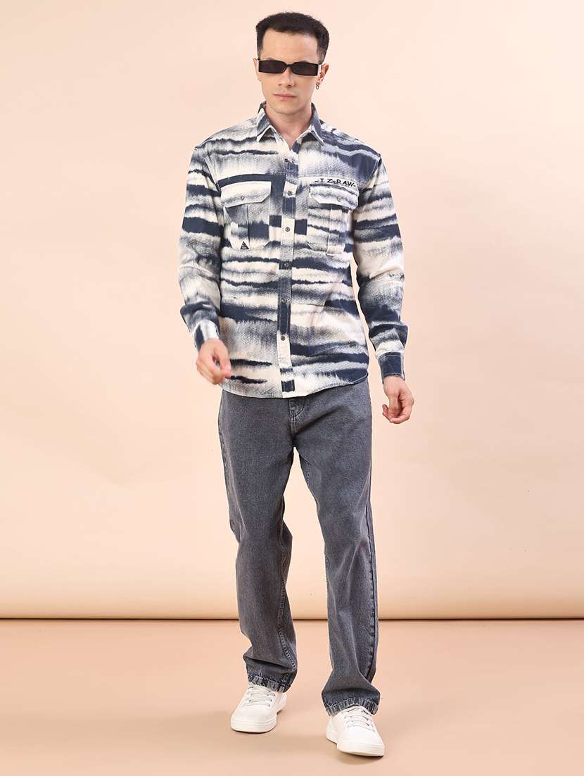 men printed long sleeve regular fit casual shirt - 22022294 -  Standard Image - 4