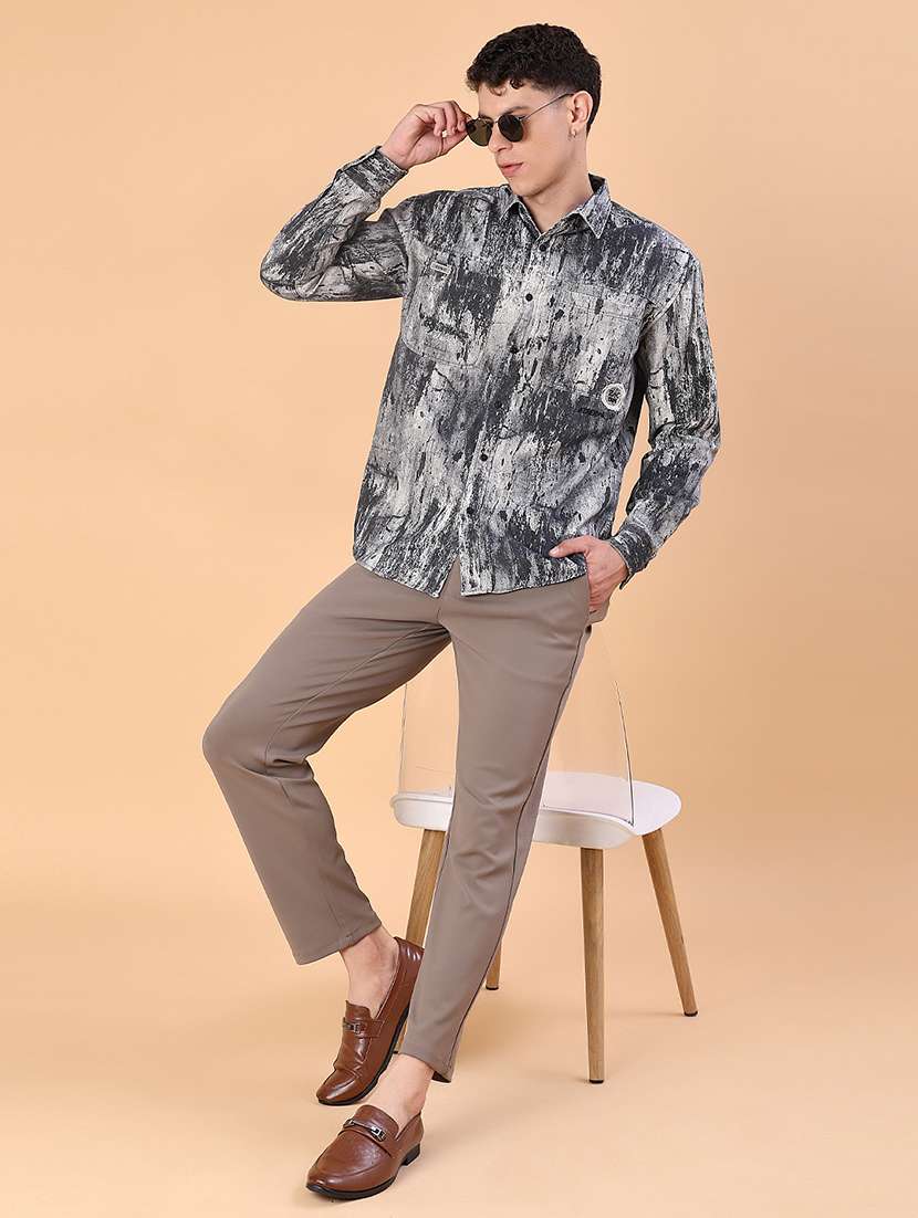 men printed long sleeve regular fit casual shirt - 22022300 -  Standard Image - 4