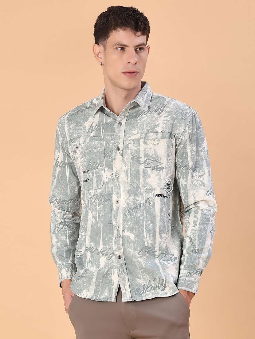 men printed long sleeve regular fit casual shirt - 22022301 -  Standard Image - 1