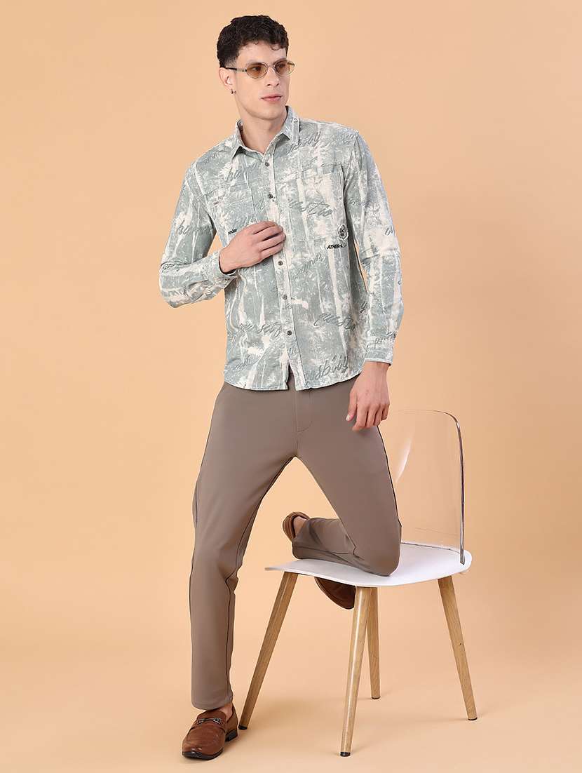 men printed long sleeve regular fit casual shirt - 22022301 -  Standard Image - 4