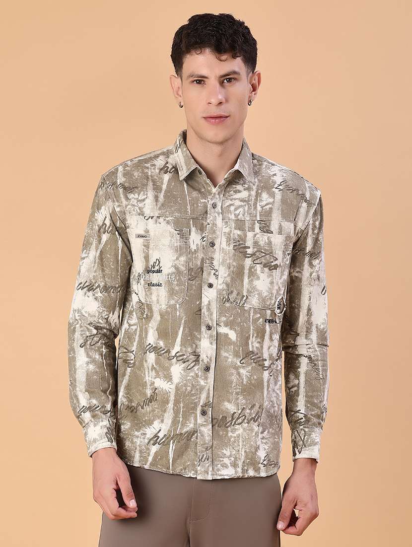 men printed long sleeve regular fit casual shirt - 22022302 -  Standard Image - 1