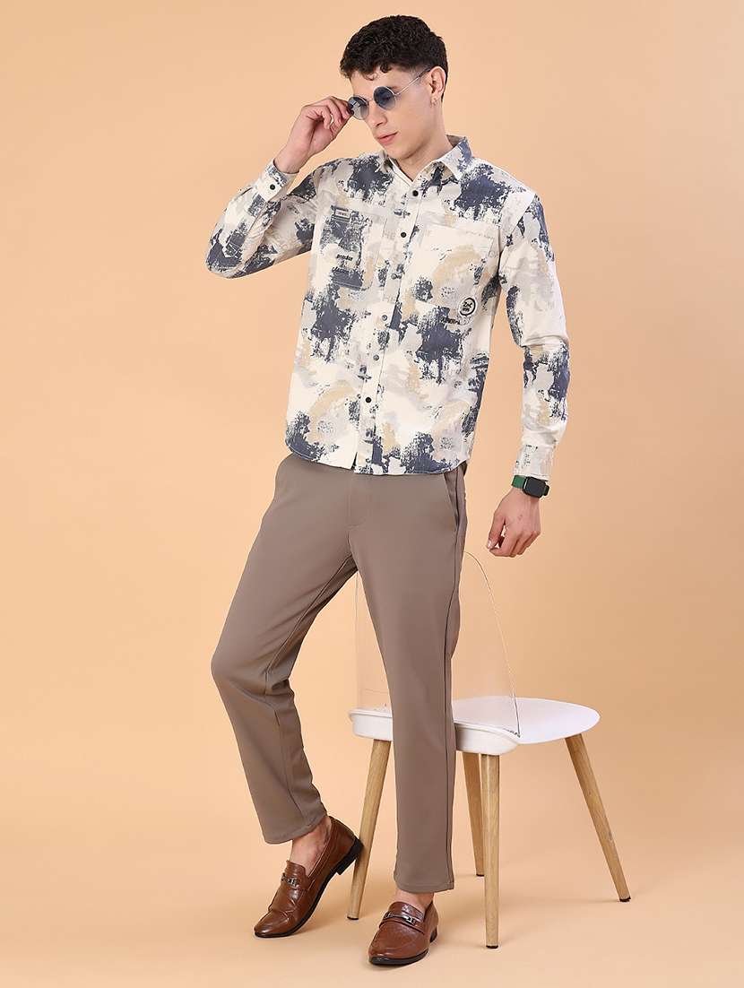 men printed long sleeve regular fit casual shirt - 22022303 -  Standard Image - 4