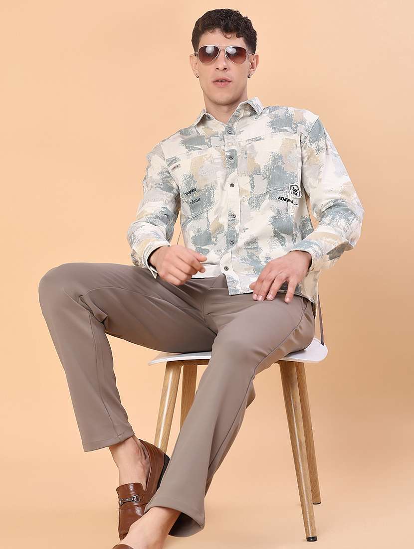 men printed long sleeve regular fit casual shirt - 22022304 -  Standard Image - 4