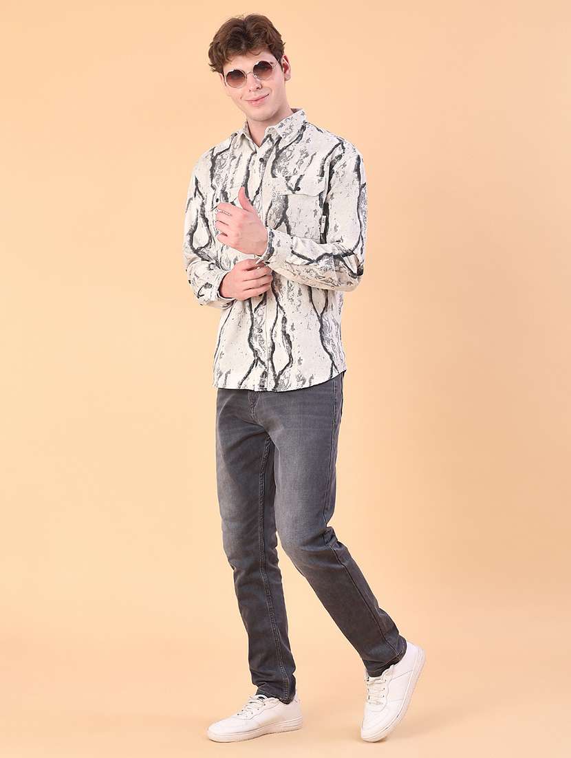 men printed long sleeve regular fit casual shirt - 22022306 -  Standard Image - 4