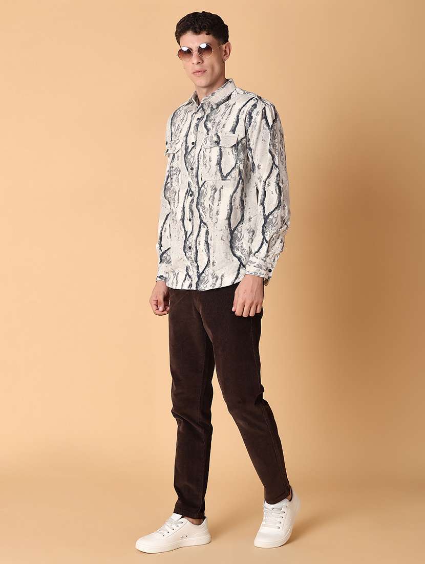 men printed long sleeve regular fit casual shirt - 22022322 -  Standard Image - 4