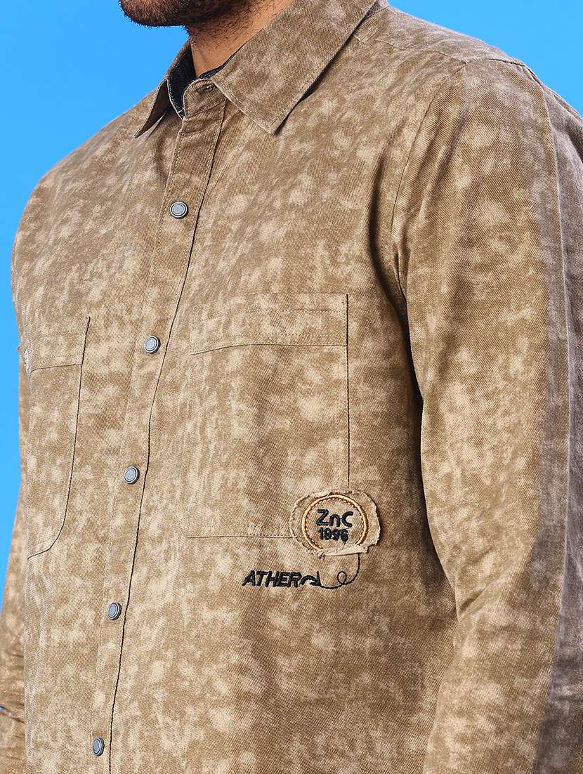 men printed long sleeve regular fit casual shirt - 22022324 -  Standard Image - 4