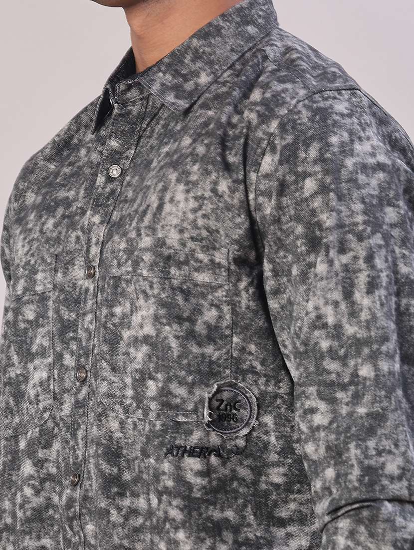 men printed long sleeve regular fit casual shirt - 22022326 -  Standard Image - 4