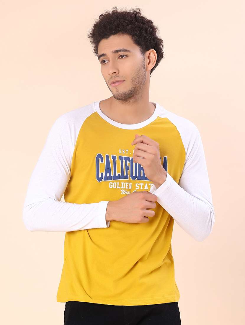 men color block long sleeve regular fit t-shirt - 22022330 -  Standard Image - 1
