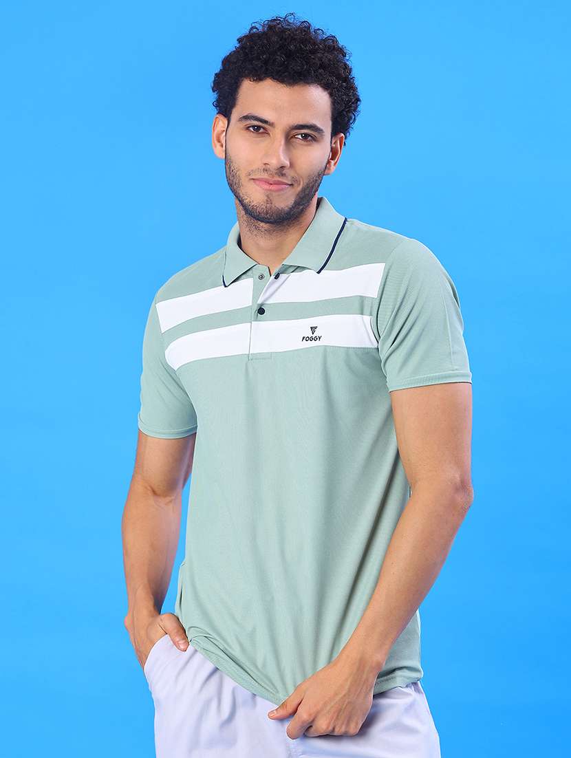 men striped short sleeve regular fit polo t-shirt - 22022349 -  Standard Image - 1