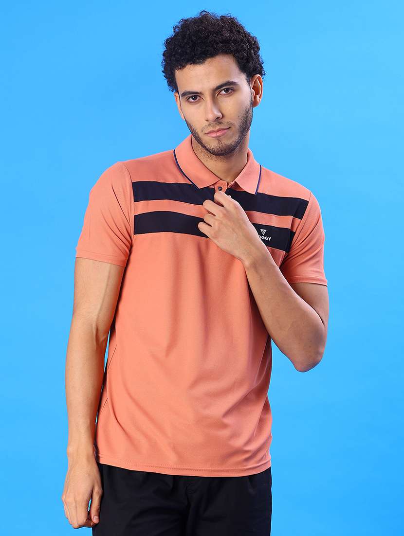 Men Striped Short Sleeve Regular Fit Polo T-shirt - 22022352 -  Standard Image - 1