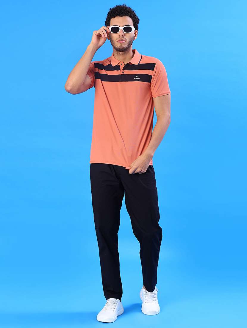 Men Striped Short Sleeve Regular Fit Polo T-shirt - 22022352 -  Standard Image - 4