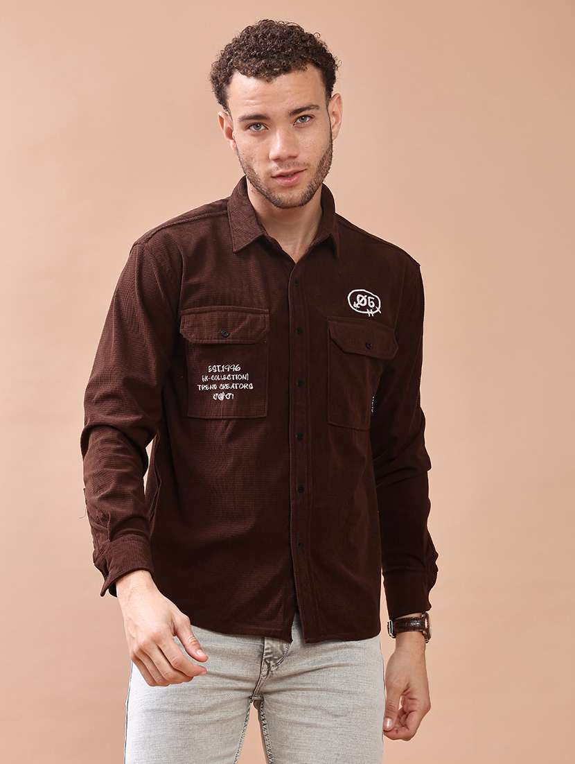 men printed long sleeve regular fit casual shirt - 22022381 -  Standard Image - 1