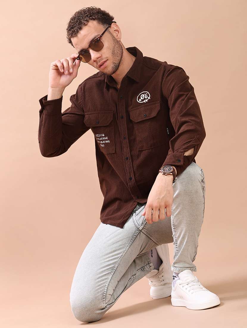 men printed long sleeve regular fit casual shirt - 22022381 -  Standard Image - 4