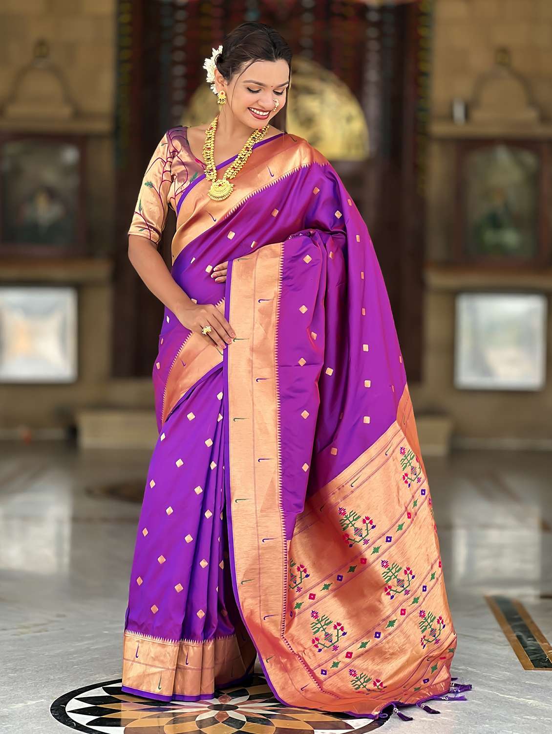 women self design paithani saree with blouse - 22022395 -  Standard Image - 1